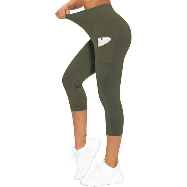 Thick High Waist Yoga Pants with Pockets, Tummy Control Workout Running