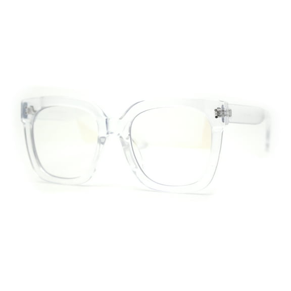 Thick Horned Boyfriend Frame Blue Light Blocking Computer Glasses Clear