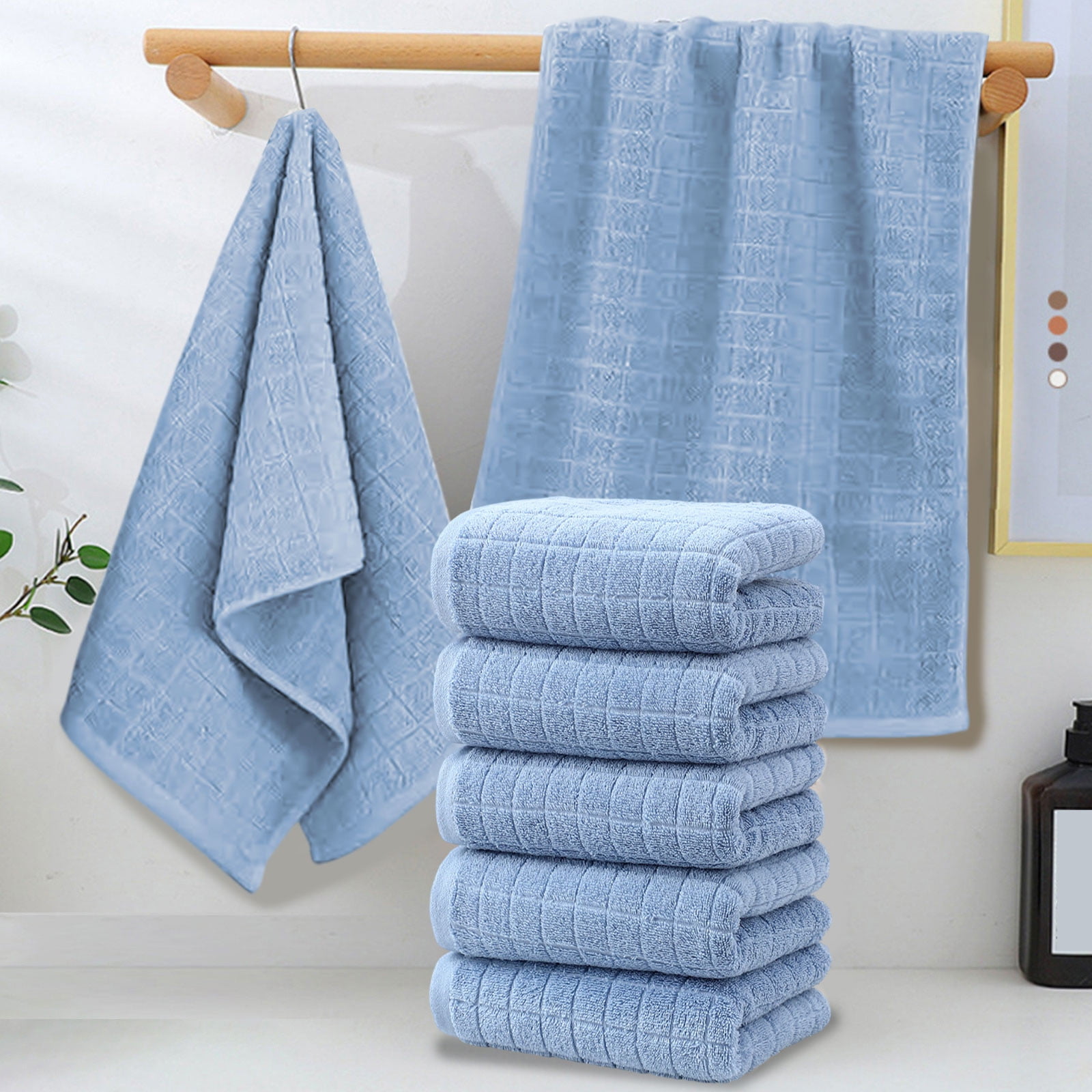 Thick Hotel Style Towel Set, Soft Bath Towels, Modern Abstract Pattern, Luxurious Spa Feel, High Absorbency, Eco-friendly Cotton Blend, Spa Quality Fabric, Travel Packing Friendly, Gym