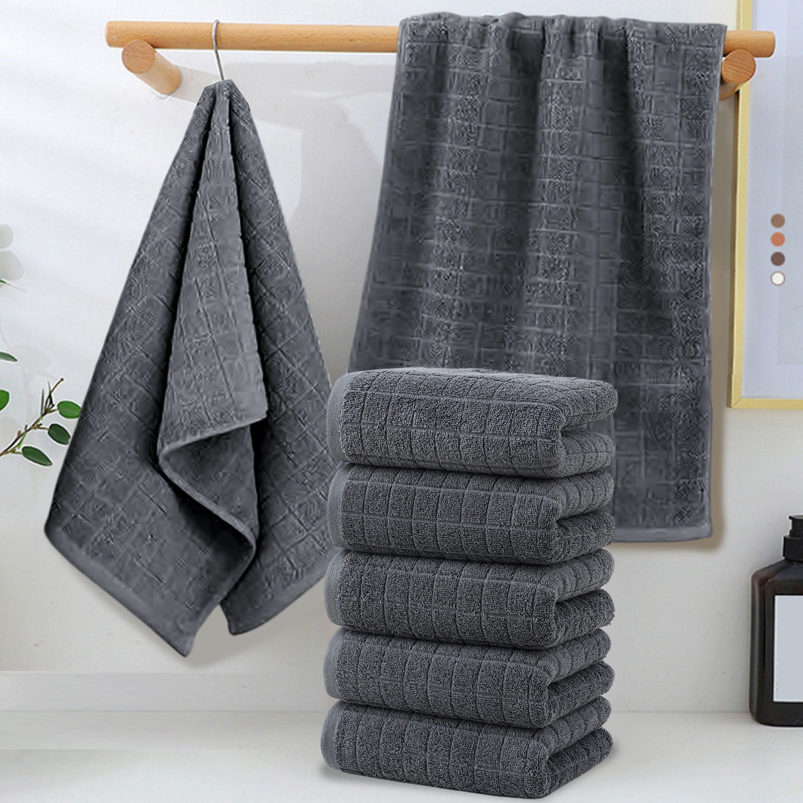 Thick Hotel Style Towel Set, Soft Bath Towels, Modern Abstract Pattern, Luxurious Spa Feel, High Absorbency, Eco-friendly Cotton Blend, Spa Quality Fabric, Travel Packing Friendly, Gym