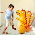 thumbnail image 1 of Thick Inflatable Dinosaur Tumbler Toy for Kids, Soft PVC Bounce Back Dinosaur Punching Bag for Indoor Decompression Fighting Exercise, Interactive Coordination Play Toy,Yellow, 1 of 6