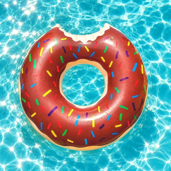Thick Inflatable Donut Pool Float for Adults Swim Ring 30