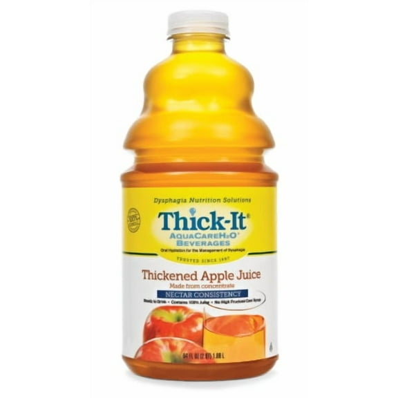 Thick-It AquaCare H2O Thickened Apple Juice, Nectar Consistency, 1/2 Gallon, Case of 4