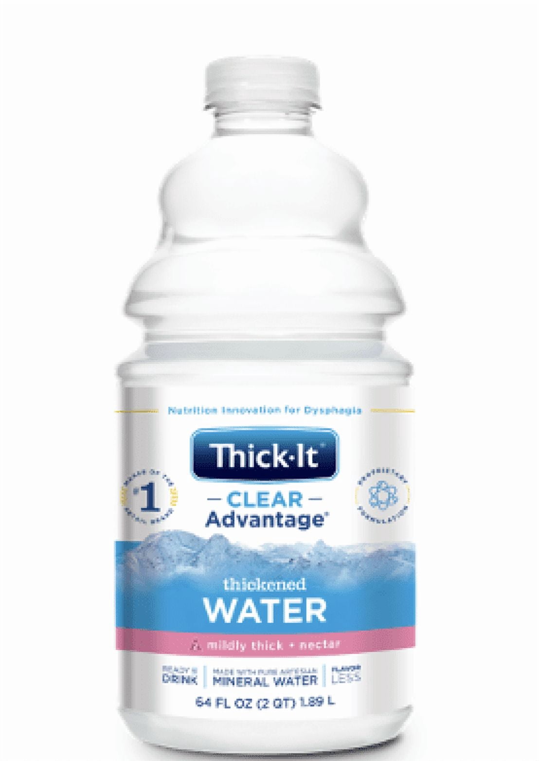 Thick-It Clear Advantage Mildly Thick Water, Nectar Consistency, 64 oz Bottle, Swallowing Aid