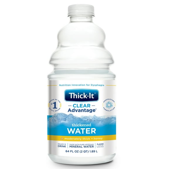 Thick-It AquaCareH2O Thickened Water, 64 oz. Bottle, Unflavored, Ready to Use, Honey, Case of 4