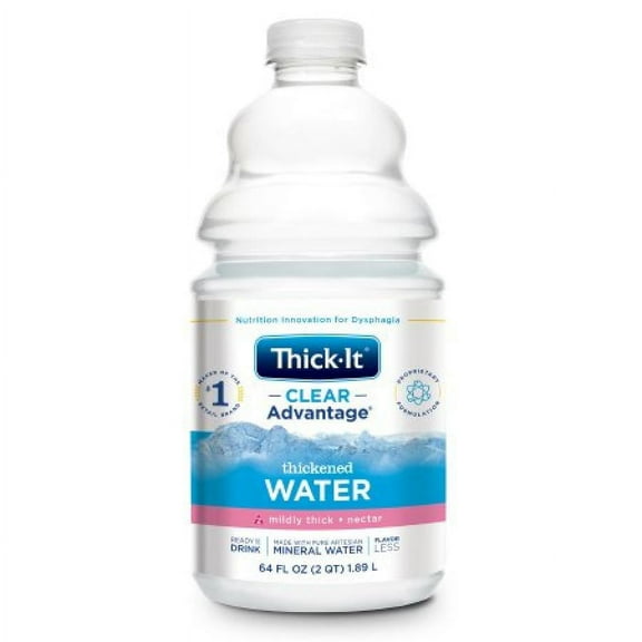 Thick-It Clear Advantage Thickened Water, Nectar Consistency, Unflavored, 64 oz. Bottle, 4 Count