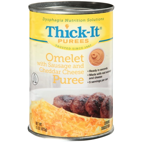 Thick-It Puree Sausage and Cheese Omelet Flavor, Ready-to-Eat 15 oz. Can, 12 Ct