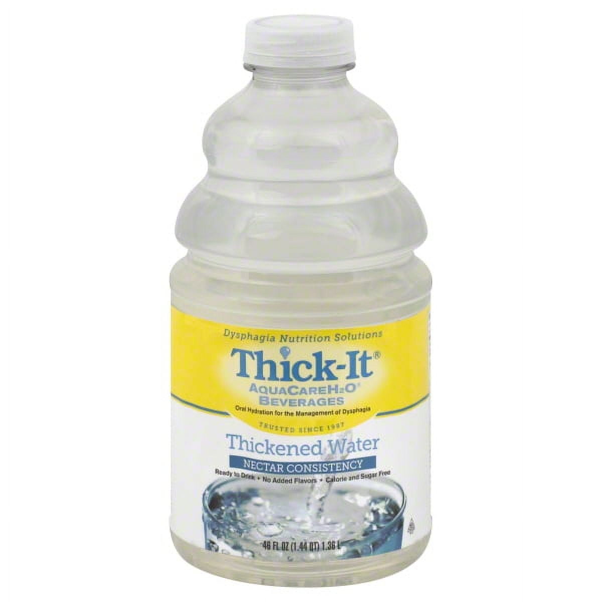 Thick It AquaCareH2O Beverages Water, Thickened, Nectar Consistency - 46 fl oz