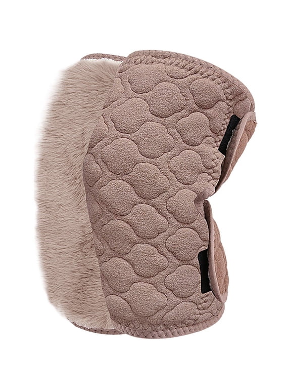 Thick Knee Warmers Plush Knee Braces Thermal Leg Warmers Windproof Leg Wraps for Ski Yoga Dance Running Cycling Walking