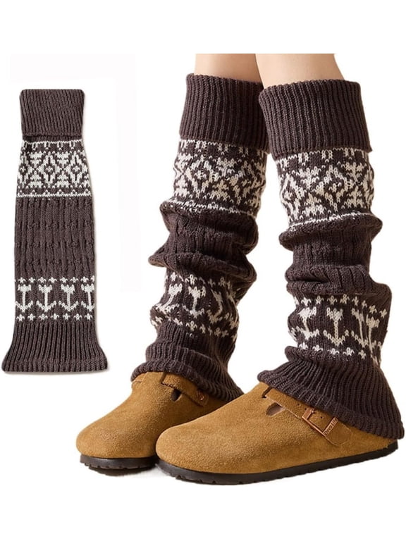 Thick Knit Leg Warmers for Women Warm Slouch Long Socks for Winter Y2k 80s boho Leg Warmers