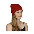 thumbnail image 1 of Thick Knit Oversized Beanie Cap Hat - Red, 1 of 4