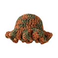 Layout Of Ruffle Thick Knit Ruffled Fisherman Cap Handmade Design Comfortable Wear for ...