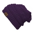 thumbnail image 1 of Thick Knit Soft Stretch Beanie Cap - Purple, 1 of 3