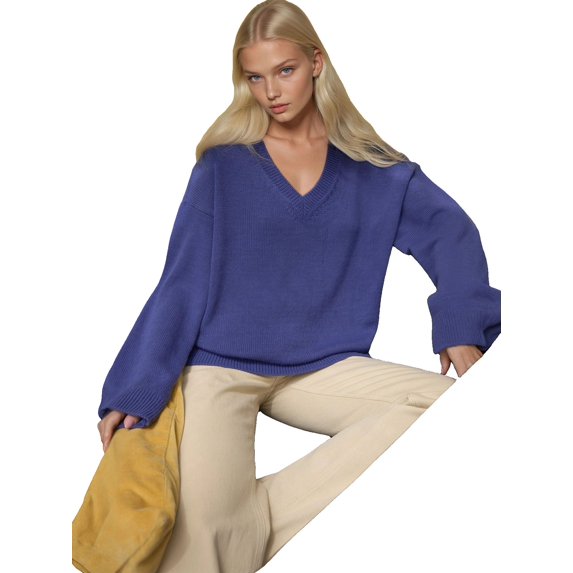 Thick Knit V-neck Sweater