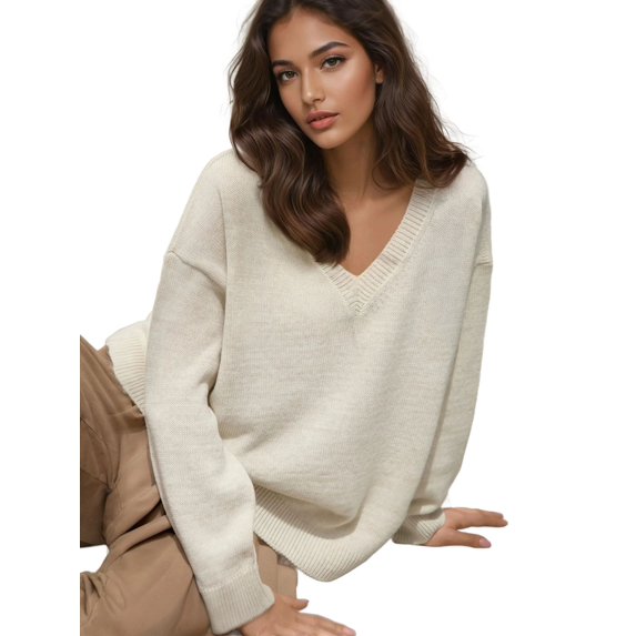 Thick Knit V-neck Sweater