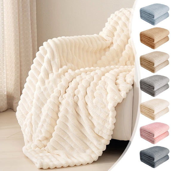 Thick Layer Raschel Fleece Blanket, Winter Warm Flannel Throw Blanket for Bed Sofa Nap, All-Season Cozy Fleece Blanket for Home Office, Warm Coral Fleece Air Conditioner Blanket, 39*28in, Khaki