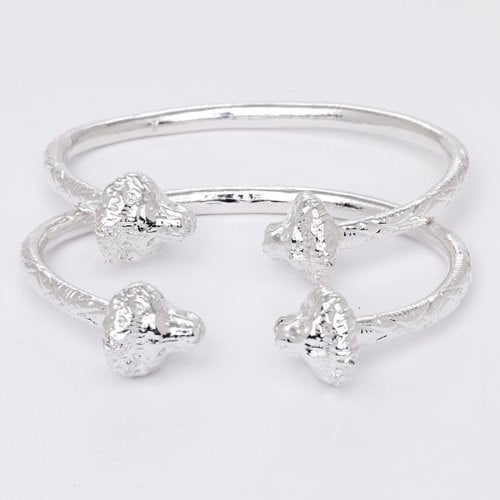 Thick Lion Ends .925 Sterling Silver West Indian Bangles