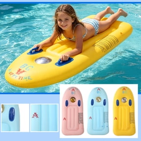 Thick Material Lightweight Folding Portable Inflatable Surfboard with Handle, Floating Board for Pool and Beach, Beach Surfing Pool Water Sports Auxiliary Learning Swimming