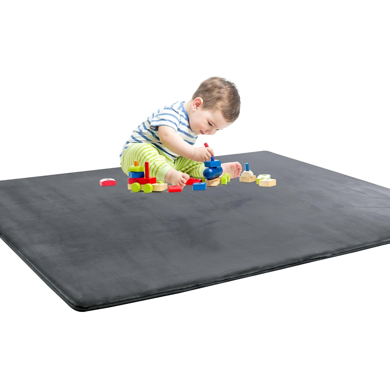 Thick Memory Foam 50x50 Play Mat for Playpen, Super Soft Velvet ...