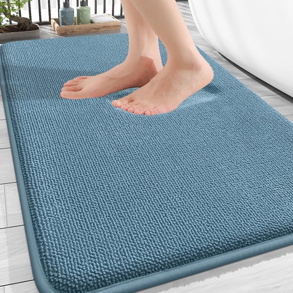Thick Memory Foam Bath Mat Rug 30x20, Extra Soft Absorbent Bathroom Rugs, Quick Dry Bath Mats, Non-Slip, Machine Washable Carpet for Bathroom, Tub and Shower, Home Decor Accessories, Grey