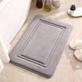 thumbnail image 1 of Thick Memory Foam Bath Rug | Soft Absorbent Velvet Bathroom Mat | Non-Slip Bottom | Machine Washable Bathmat | 15.74x23.62in Gray for Bathroom Floor Decoration, 1 of 7