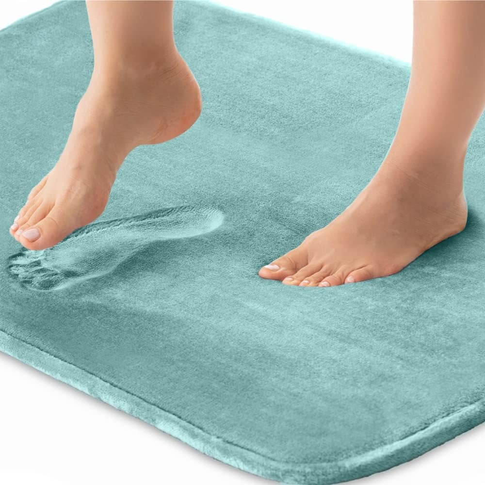 Thick Memory Foam Bath Rugs, Soft Absorbent Velvet Bathroom Mats ...