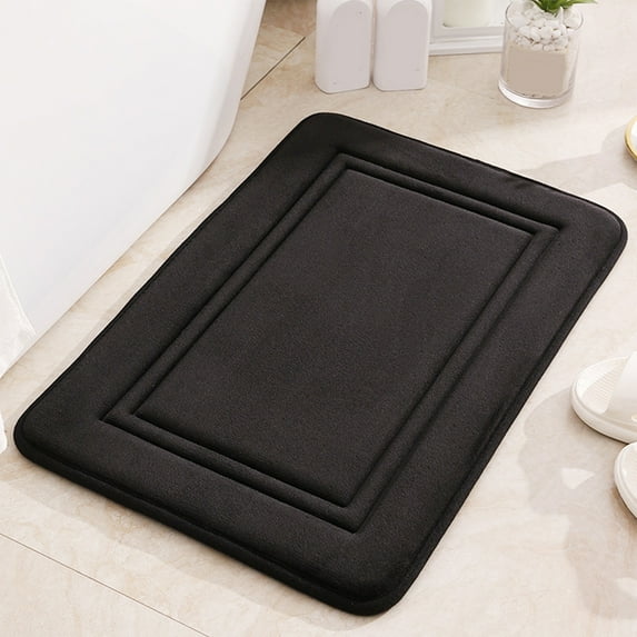 Thick Memory Foam Bath Rugs and Mats, Non Slip Absorbent Velvet Bathroom Rug, Machine Washable Soft Plush Carpet for Bathroom Floor, 16x24 Inch