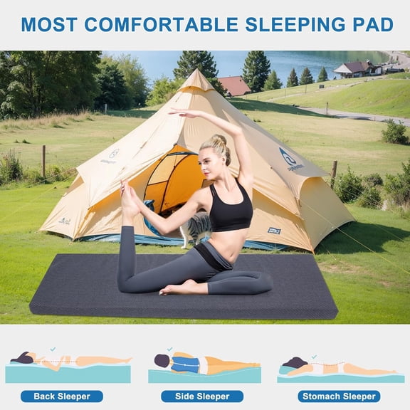 Thick Memory Foam Camping Mattress - CertiPUR-US Foam Portable Sleeping Pad for Adults, Folding Camping Bed Mat, Lightweight Cot Mattress Topper for Outdoor, RV, Travel & Backpacking