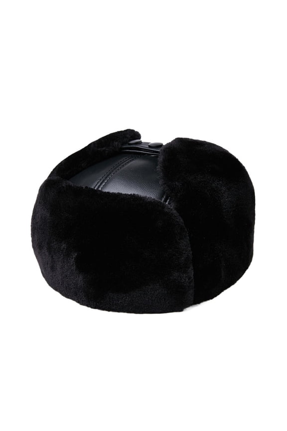 Thick Men Winter Warm Outdoor Earmuff Cotton Cap Old Man Genuine Cow Leather Cowhide Warm Fur Hat ,Durable Quality