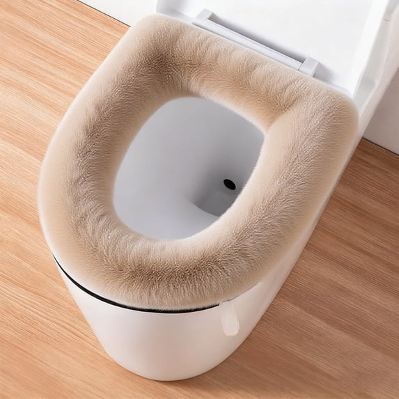 Thick Mink Toilet Seat Cover, Soft Warm Design, Enhanced Comfort Support, Waterproof Washable, Household Bathroom Decor, Ergonomic Shape, Premium Faux Fur Material, Easy Llation, Family