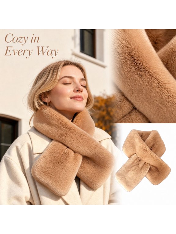 Thick Neck Warmer Women Fuzzy Cute Neck Gaiter Soft Neck Scarf for Cold Weather Daily Wear Fall Winter Outdoor Activities Gift Holiday Cozy Versatile Accessory