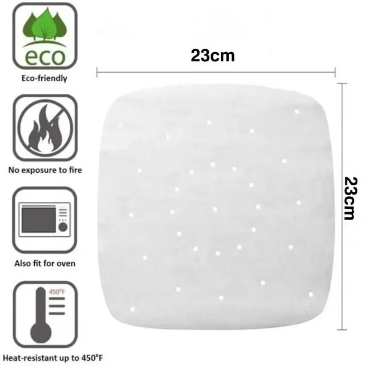 Thick NonStick Perforated Parchment Paper Liners 100pcs for 9 Inch Baking Square Pan Ideal