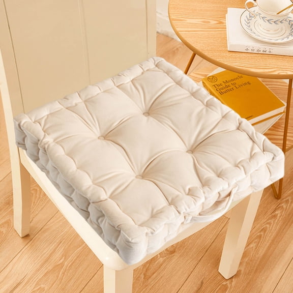 Thick Office Pressure Relief Floor Cushion with Handles - Beige Floor Pillow Seat, Comfortable Sofa Tatami Mat, Soft for Office, Home, Living Room and Bedroom Use, Easy to carry and Clean, 1pc