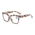 thumbnail image 1 of Thick Oversize Square White Tortoiseshell Reading Glasses 2.50 for Women and Men, Blue Light Blocking Spring Hinge Readers +2.50, 1 of 3