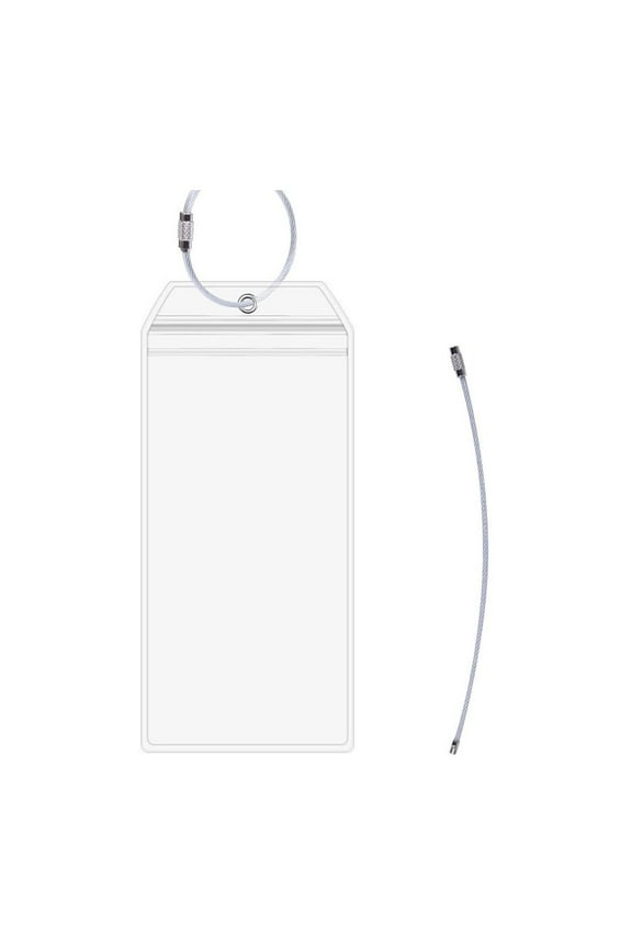 Thick PVC Cruise Luggage Tags - Zip Seal Etag Holders with Loops, Waterproof Cruise Ship Bag Tags, Reusable ID Holders for Travel, Secure Cruise Tag Set, Assorted Colors 2PCS