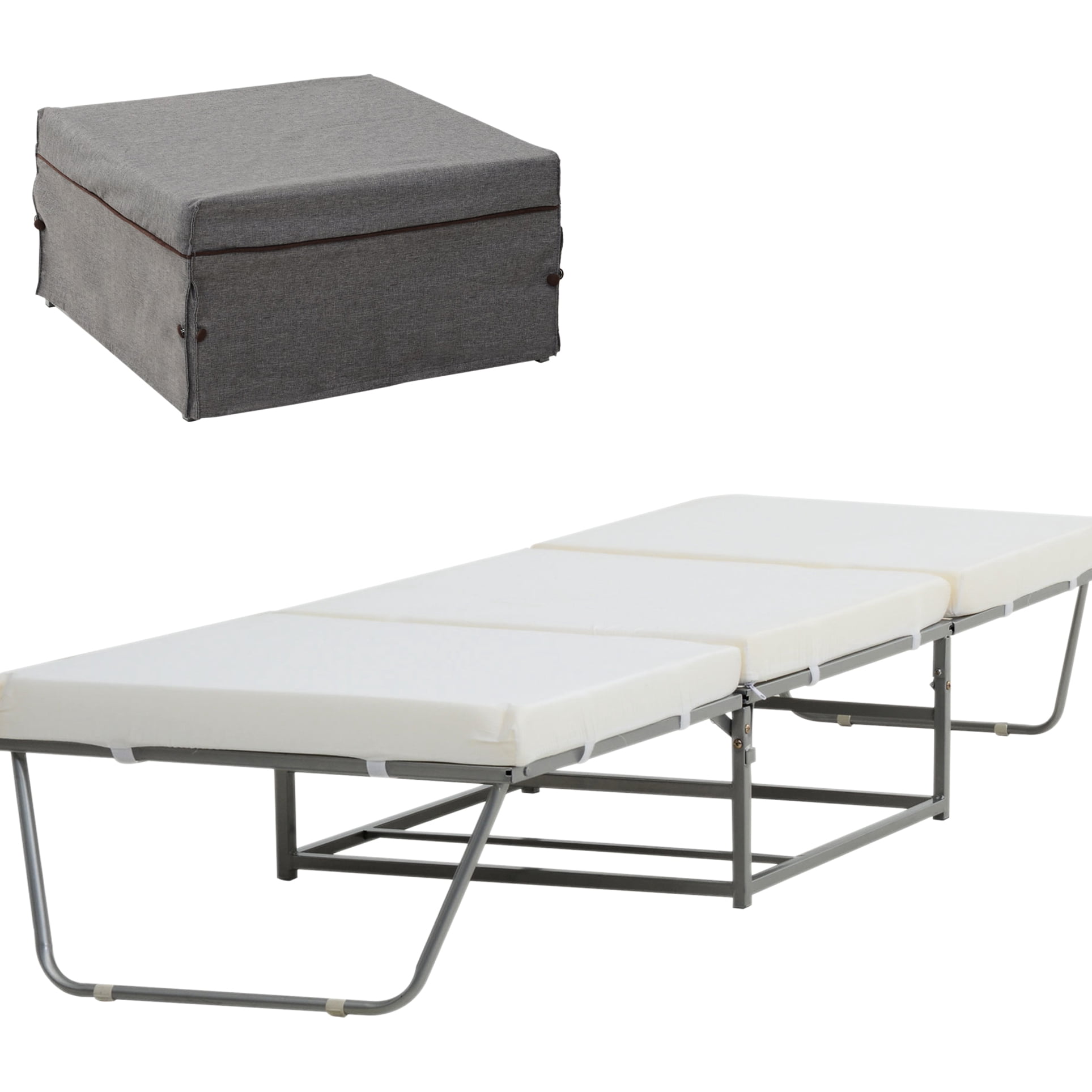 Thick Padded 21 Sleeper, Foldable For Small Spaces, Gray, Living Area ...