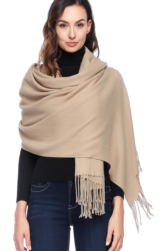 Thick Pashmina Shawl Wraps - Soft Winter Warm Scarves Travel Blanket for Women