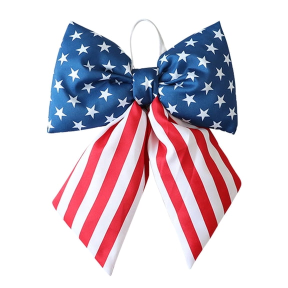 Thick Patriotic Cloth Bows 15.7x11.8 Inch, Red White Blue Bows with Structured Velvet Fabric, for Independence Day Wreath Mailbox, 4th of July Memorial Day Use