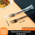 thumbnail image 1 of Thick Plastic Disposable Cutlery Set-Individually Wrapped Dark Gray Utensils 17-18cm Knife,fork,Spoon Matte Finish for Restaurants & Bakeries Hot & Cold Food Safe, 1 of 1