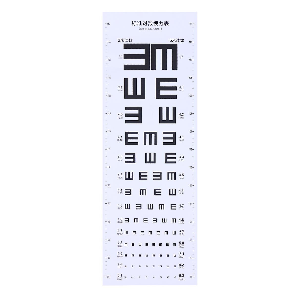 Thick Plastic Eye Chart Visual Testing Chart for Home School Eye Charts