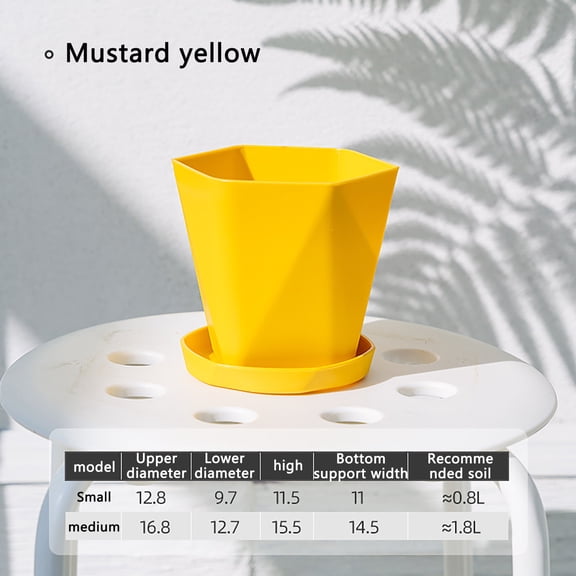 Thick Plastic Flower Pot 8 Inch with Saucer Drainage for Indoor Outdoor Plants Succulents Herbs