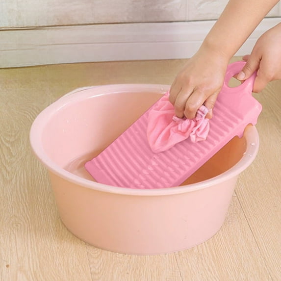 Thick Plastic Laundry Scrubbing Board | Large & Mini Washboards for Household Use | 31x16.1cm Size | Blue or Yellow | 1-Piece