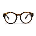 thumbnail image 1 of Thick Plastic Nerdy Keyhole Horn Rim Round Eyeglasses Tortoise, 1 of 5