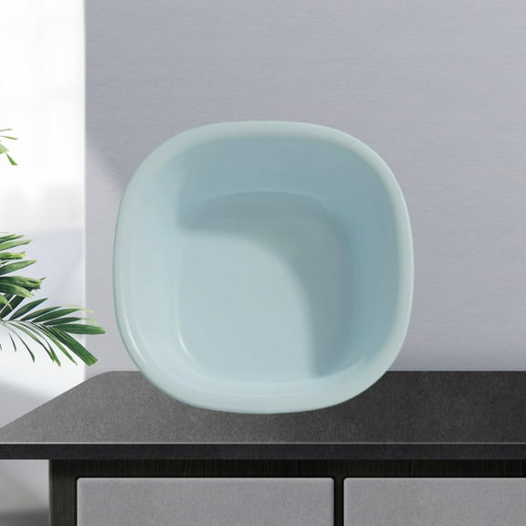 Thick Plastic Wash Basin 9.52x9.52x3.94in Household Laundry Tub Foot & Bathing Basin Green White Options Portable for Camping & Travel