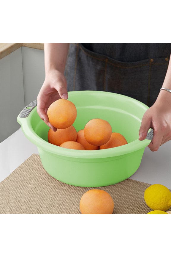 Thick Plastic Wash Basin - Multi-Size Foot & Laundry Tub for Home, Camping, Travel - Blue,Green - 3 Size Options (11.42in to 13.98in) - Durable, Portable, Ergonomic Design