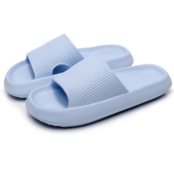 Thick Platform Cloud Slippers Women Indoor Bathroom Slides Soft EVA Anti-Slip Home Floor Slides Ladies Summer Shoes light blue 40-41