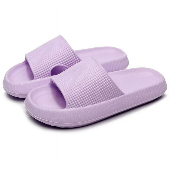 Thick Platform Cloud Slippers Women Indoor Bathroom Slides Soft EVA Anti-Slip Home Floor Slides Ladies Summer Shoes purple 38-39