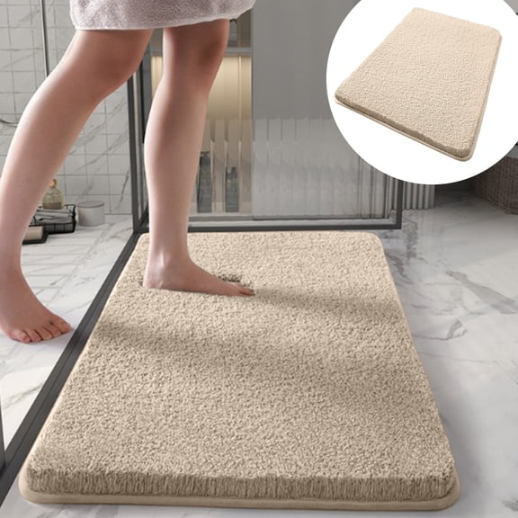 Thick Plush Area Rug, Soft Fluffy Floor Carpet for Bedroom Living Room, Non Slip Decorative Mat for Bedside Entryway Home Decor, 16 x 24 Inches, Khaki