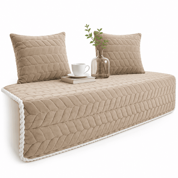 Thick Plush Bay Window Mat Non-Slip Crystal Velvet Bay Window Cushion Pad, Modern Windowsill Bench Seat Cushion for Indoor Tatami Sofa Decor Home Bedroom Living Room