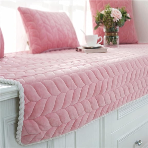 Thick Plush Bay Window Mat Non-Slip Crystal Velvet Bay Window Cushion Pad, Modern Windowsill Bench Seat Cushion for Indoor Tatami Sofa Decor Home Bedroom Living Room